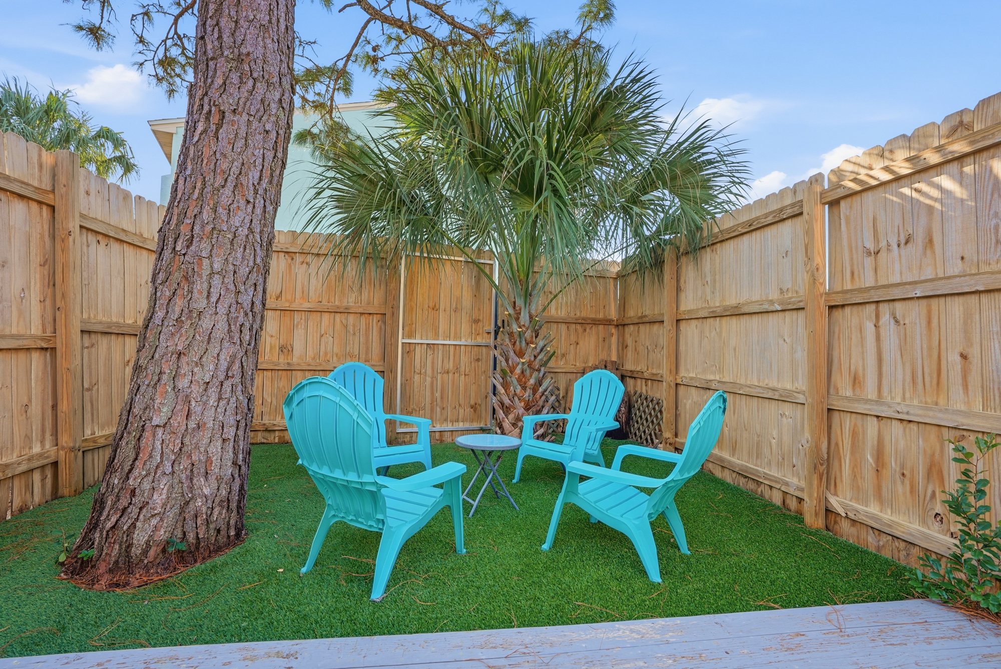Back Yard with Private Hot Tub and Seating Area