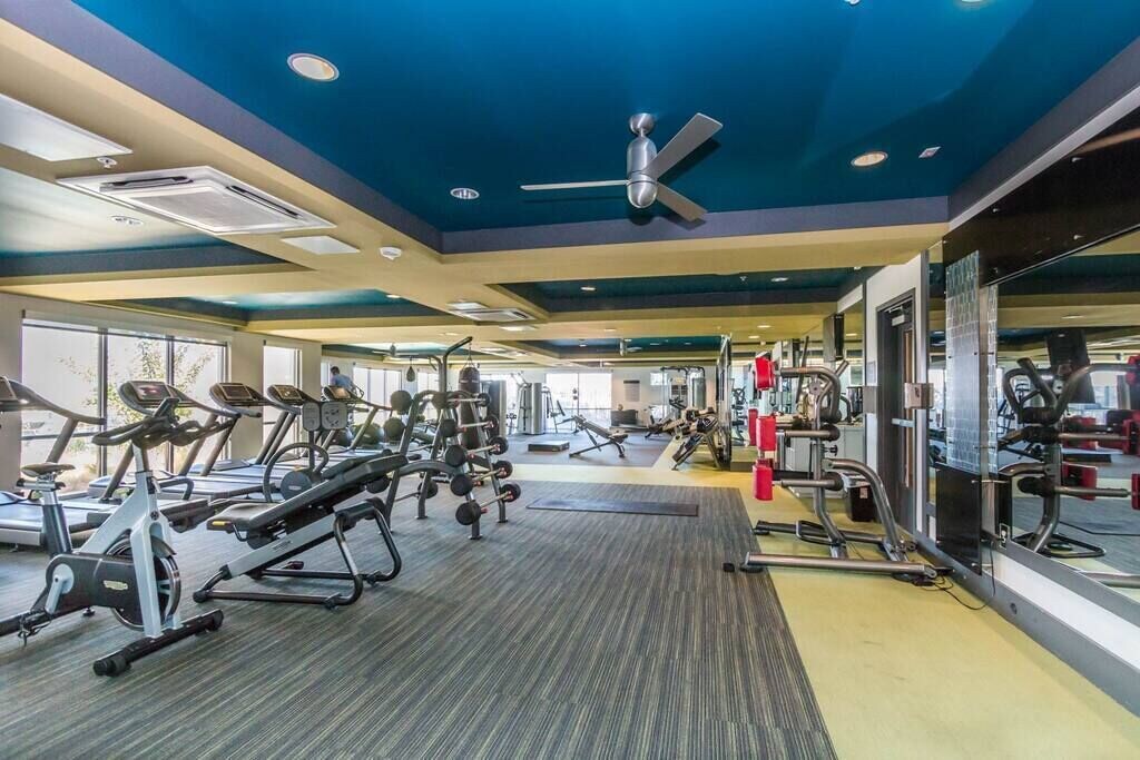 Achieve your fitness goals in our spacious, well-equipped gym.