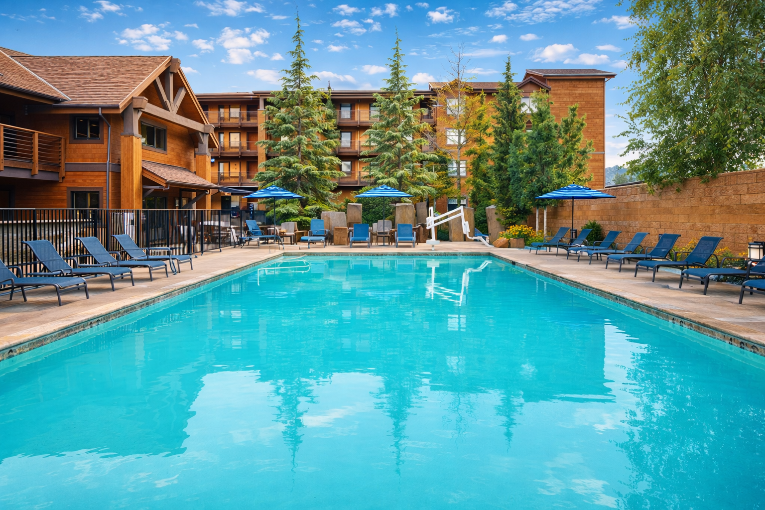 Outdoor communal swimming pool