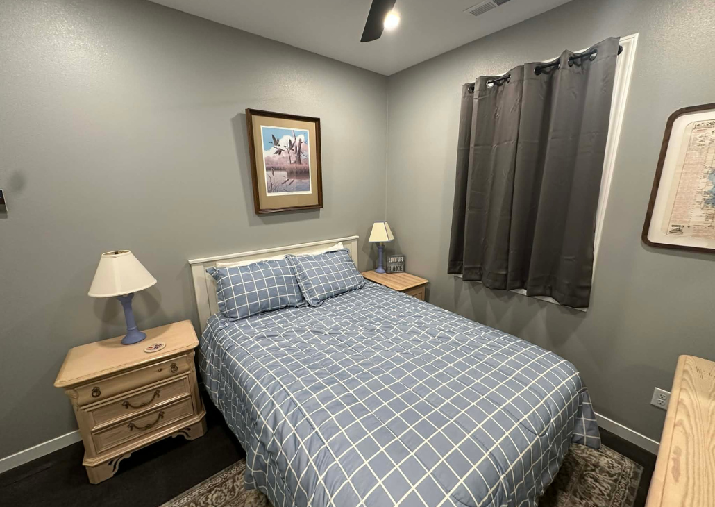 NEW HOUSE: Bedroom 2 has a queen bed so you sleep comfortably.
