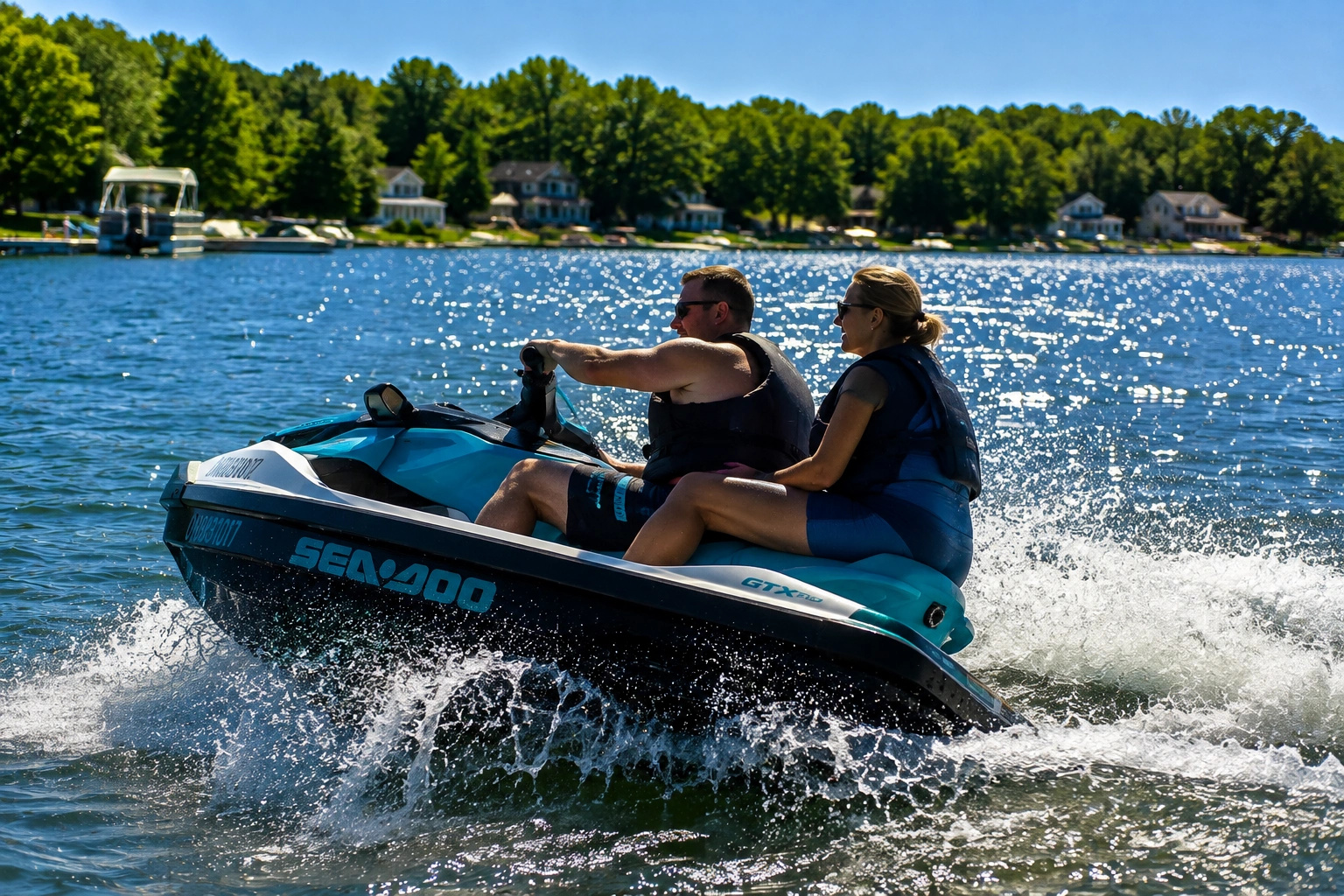 Guests enjoying a Sea-Doo at Paradise Escape