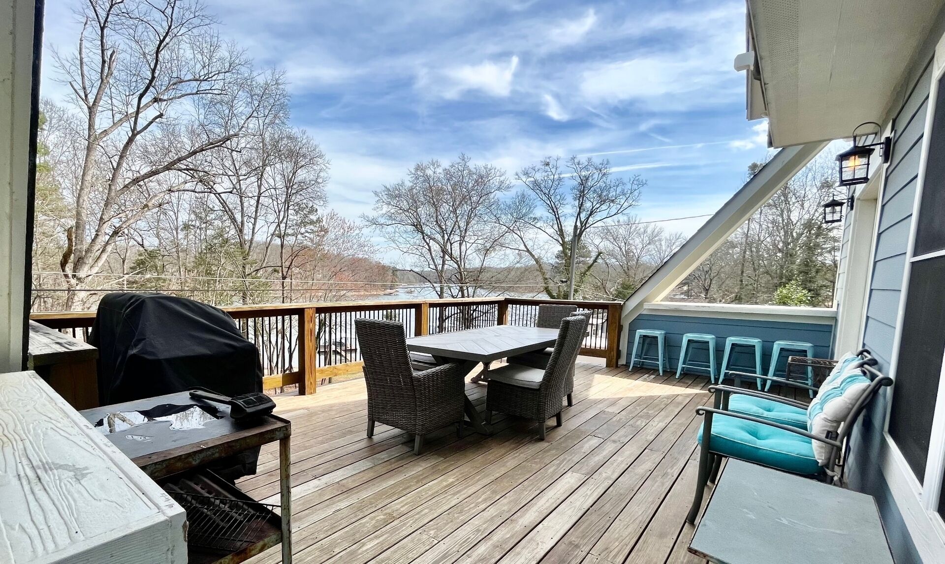 Large deck overlooking water