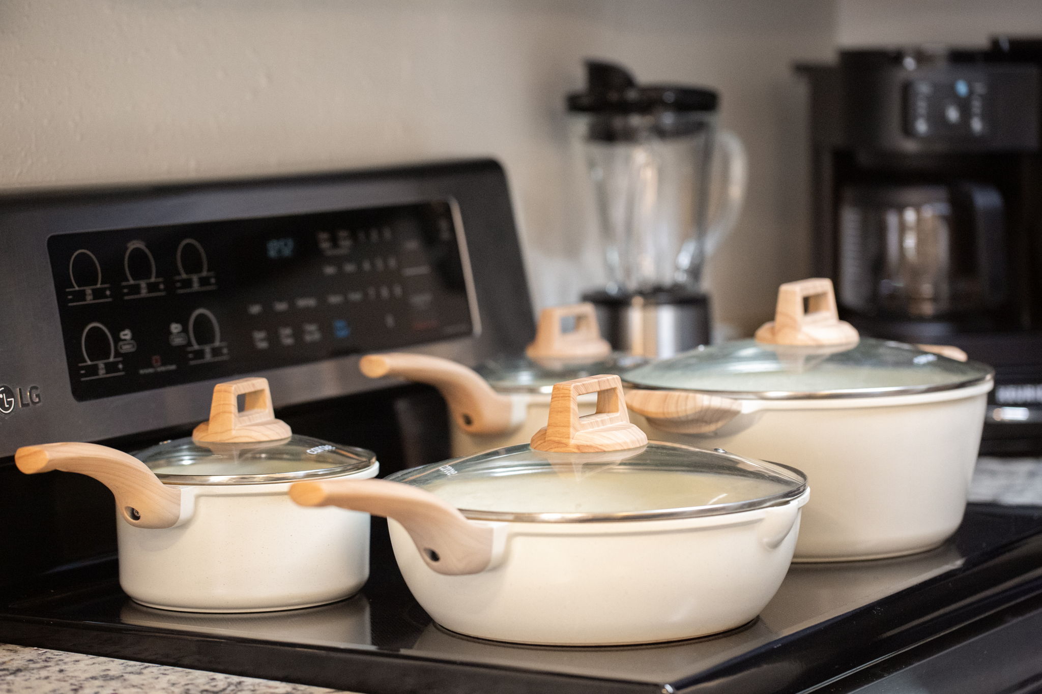 Kitchen area with prep space and natural light