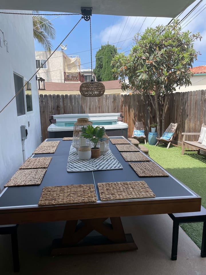 This dining table converts to a ping pong table in minutes.  A game the whole family can enjoy :)