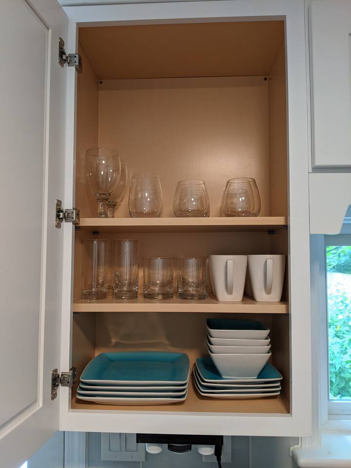 More than enough glasses for your stay. Including wine and beer glasses!