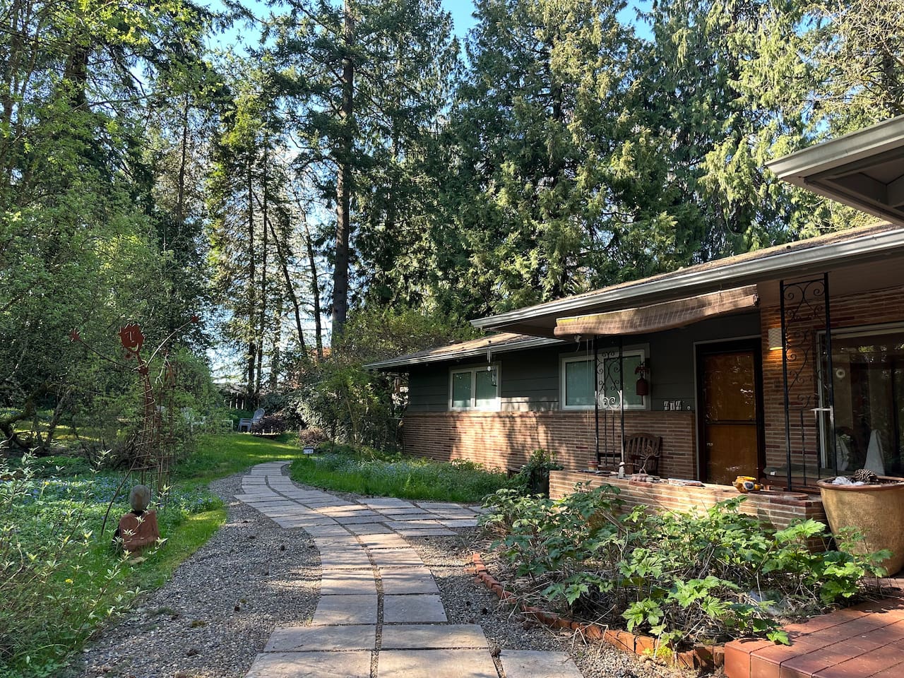 South-facing garden access from driveway