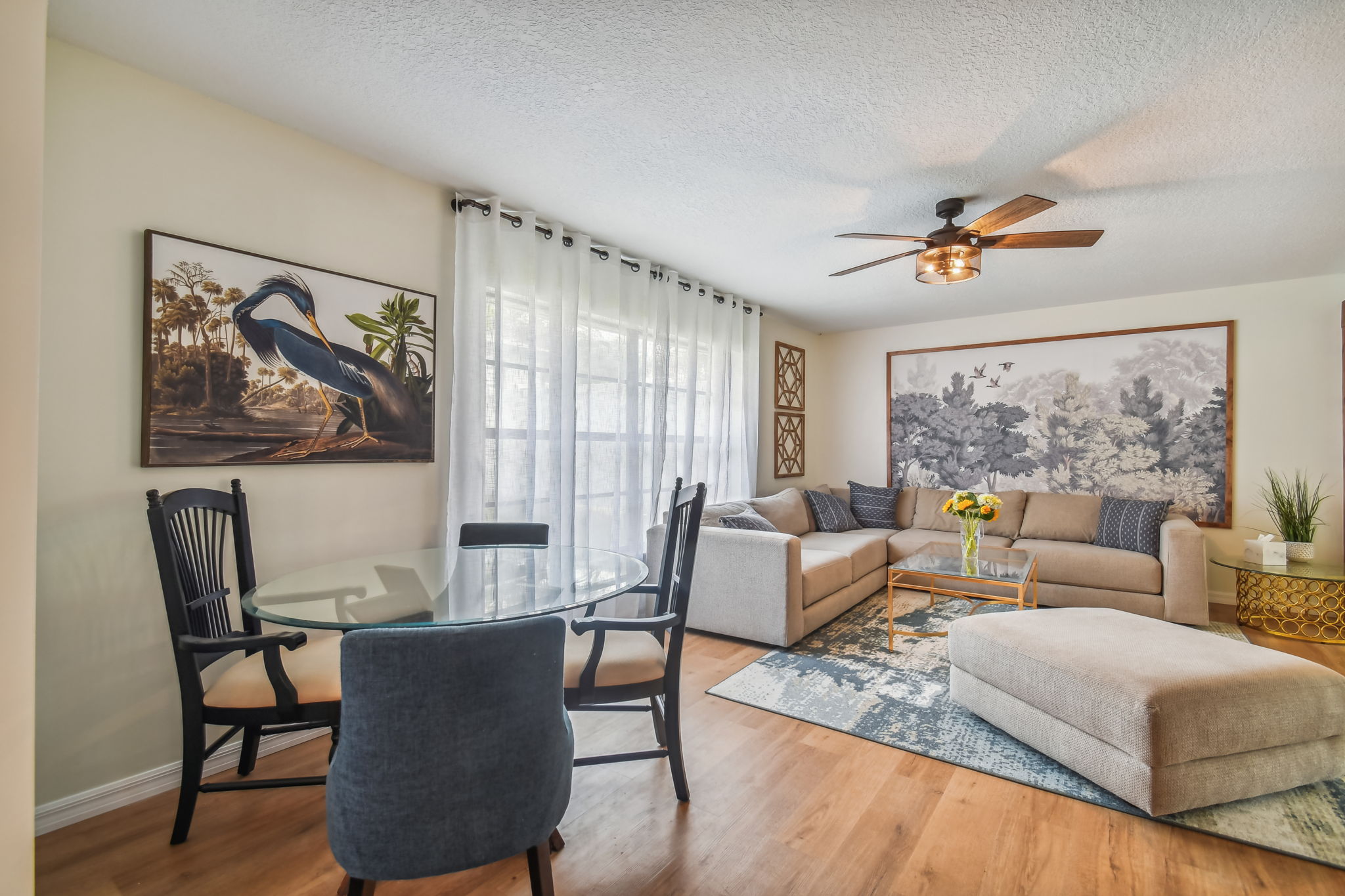 The living room.
