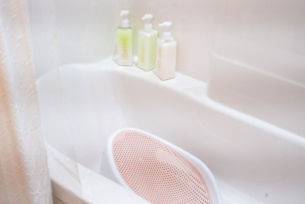 Complimentary toiletries available for your use. A baby bathtub on the premises for the littles.