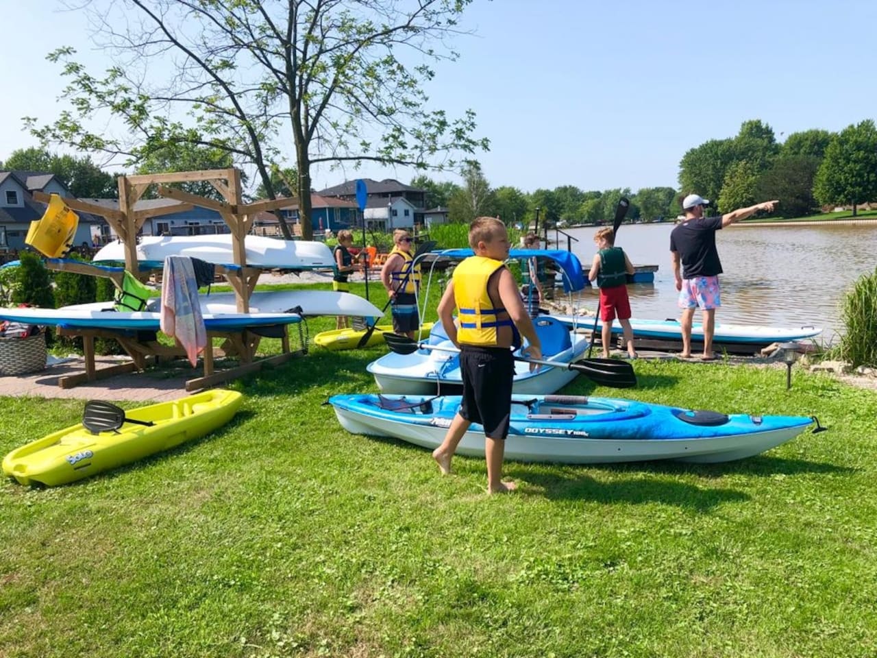 Backyard water sport amenities! 