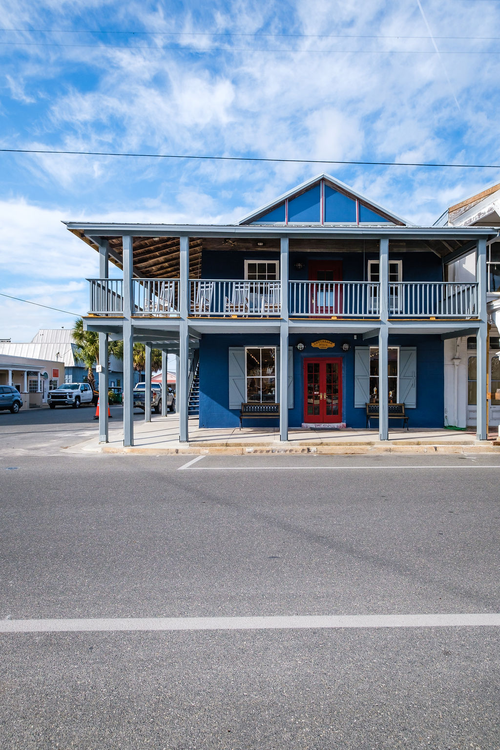 Front of Building. Main Street Mercantile and Salty C's occupies the first floor. 