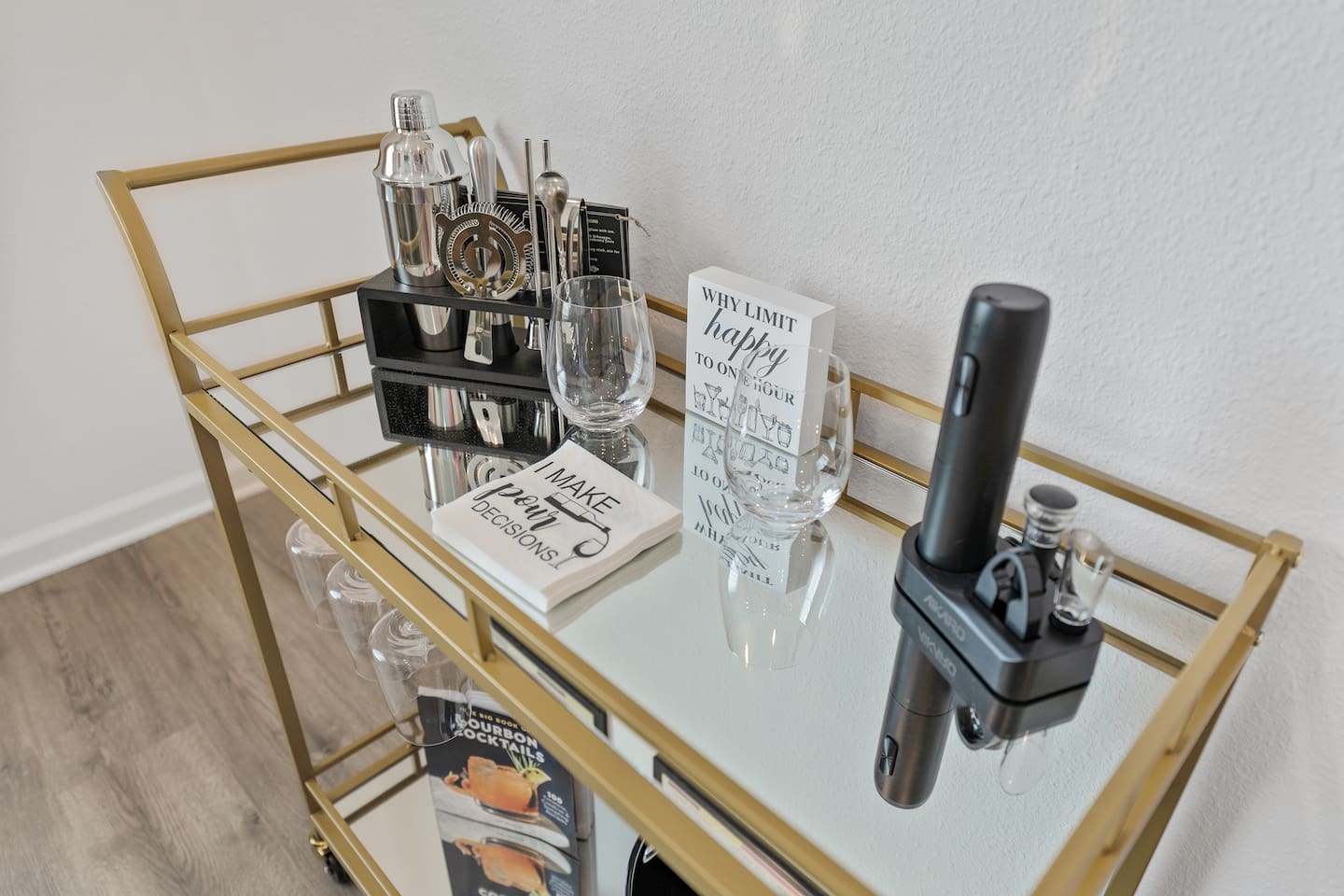 Shake up your stay at The Villages Social Club Retreat ✨
Enjoy your own stylish cocktail station — the perfect spot to unwind with a nightcap, mix drinks with friends, or toast to another beautiful Florida evening.