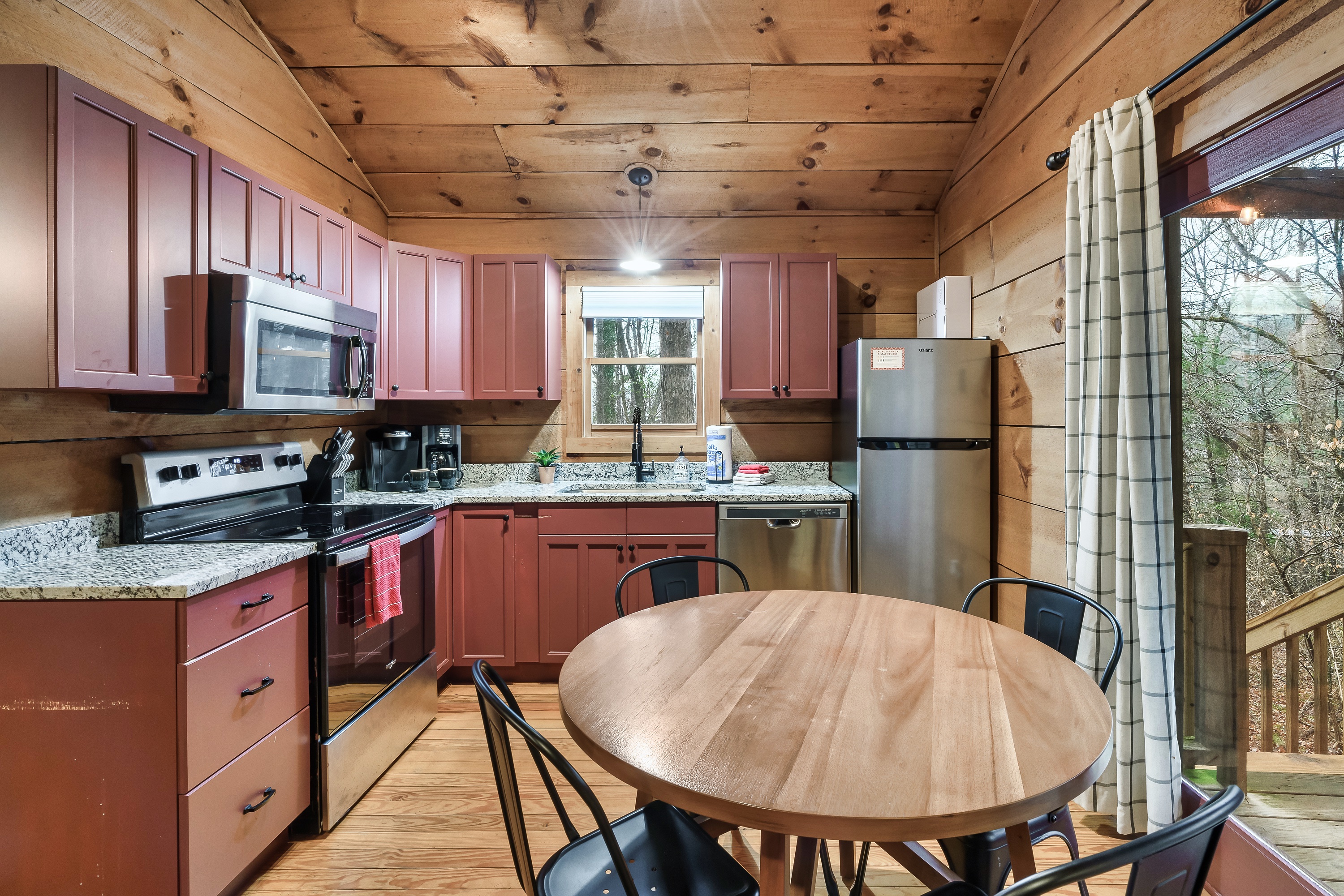 Grab your morning coffee and enjoy the wooded views