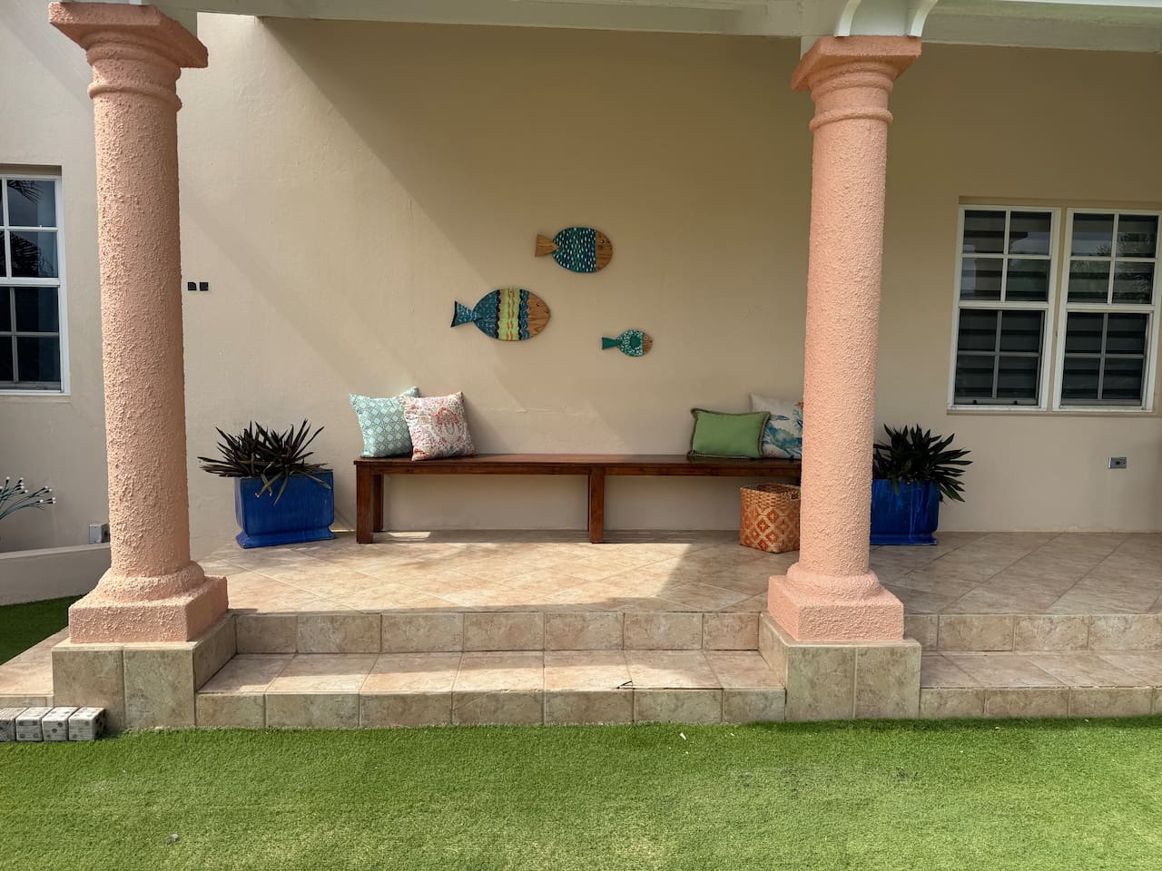 Seating area in front of yard