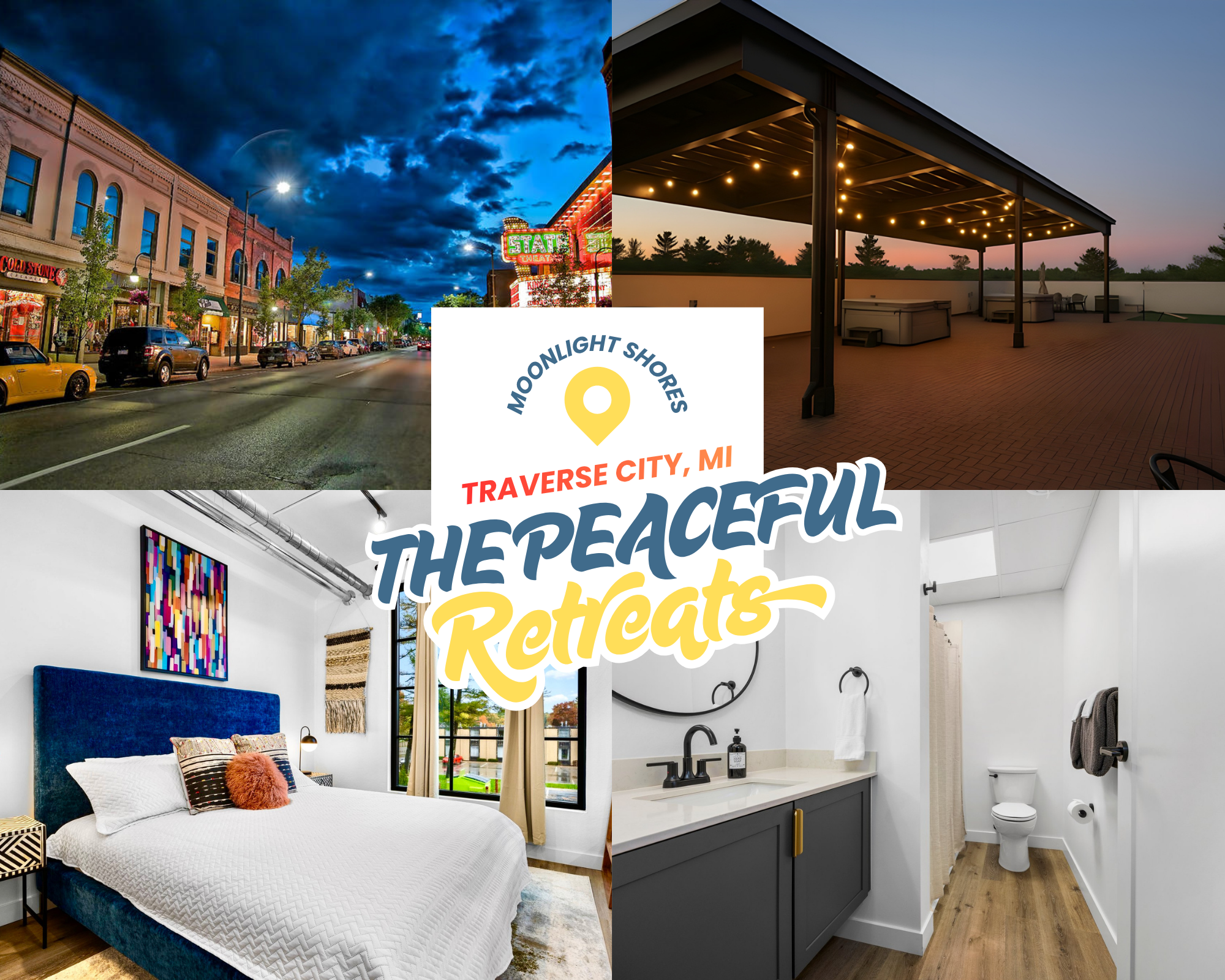 Stay close to everything, from wineries to the vibrant energy of Front Street then retreat to your brand-new condo, where two king bedrooms and rooftop hot tubs await.