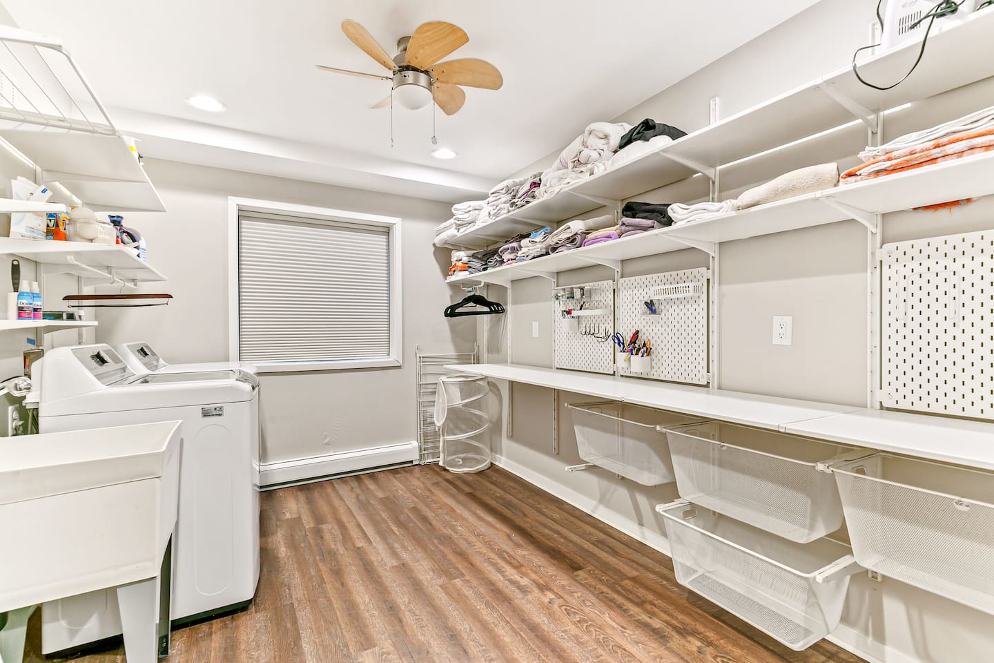 Includes a washer & dryer, washing essentials, ironing board, and iron
