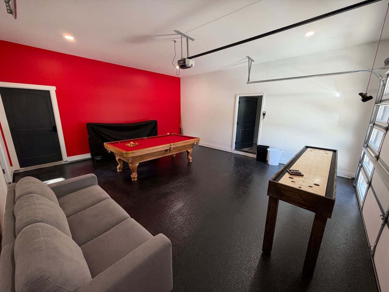 Located on first floor. Queen Sofa Bed/ Game room. 