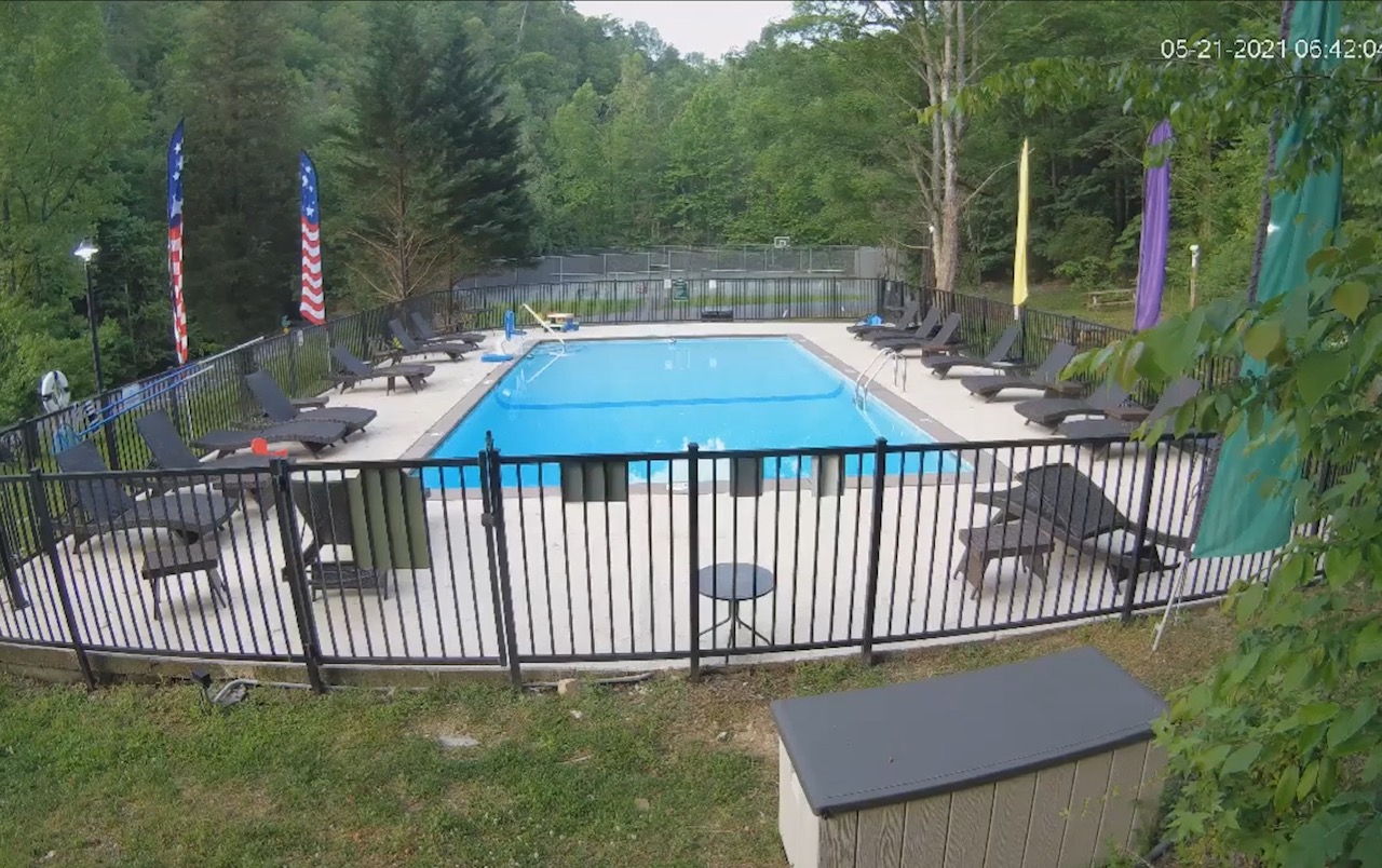 Guests have access to a community pool that is a close distance to the cabin.