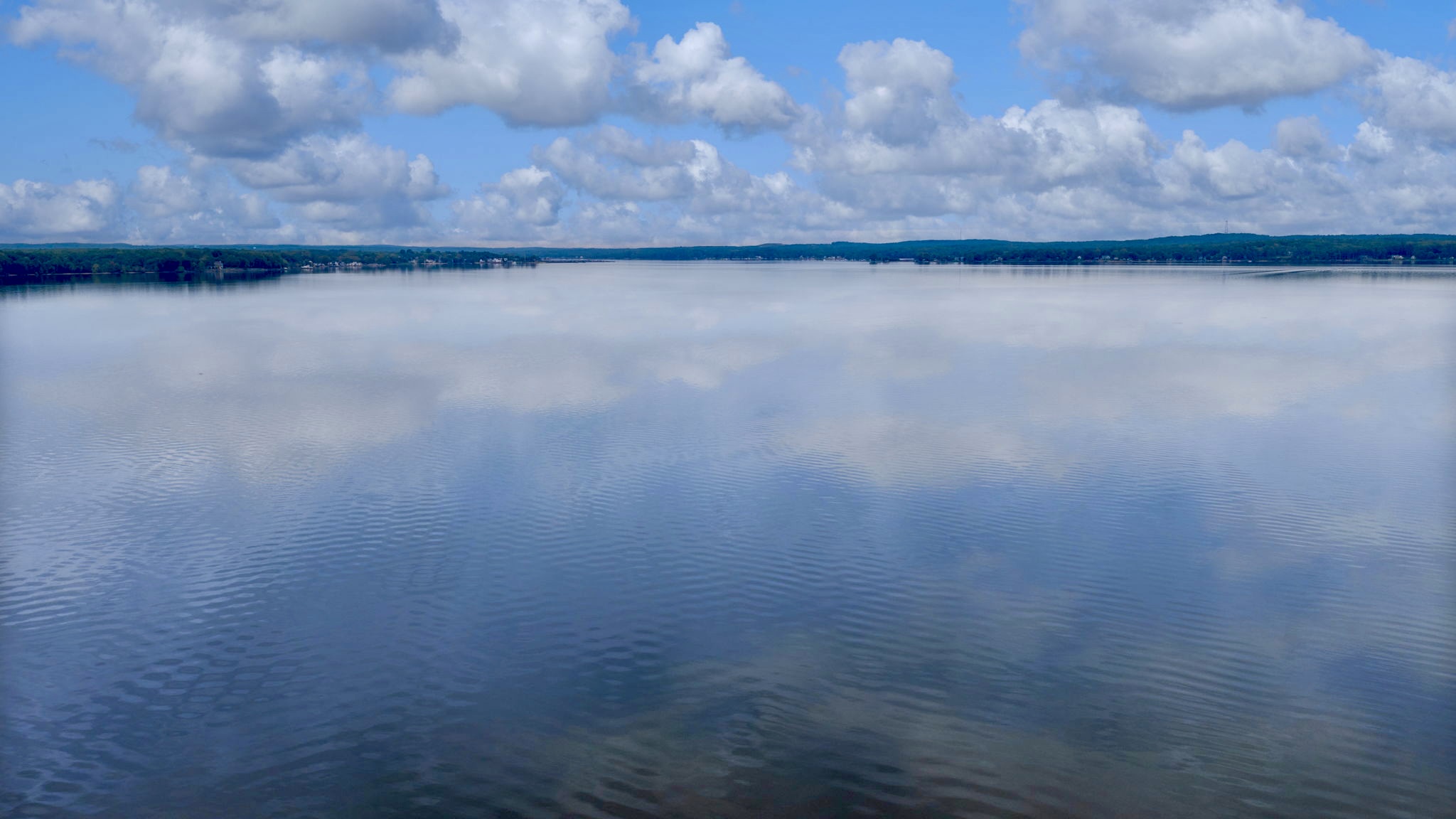 Panoramic water views from the private dock
