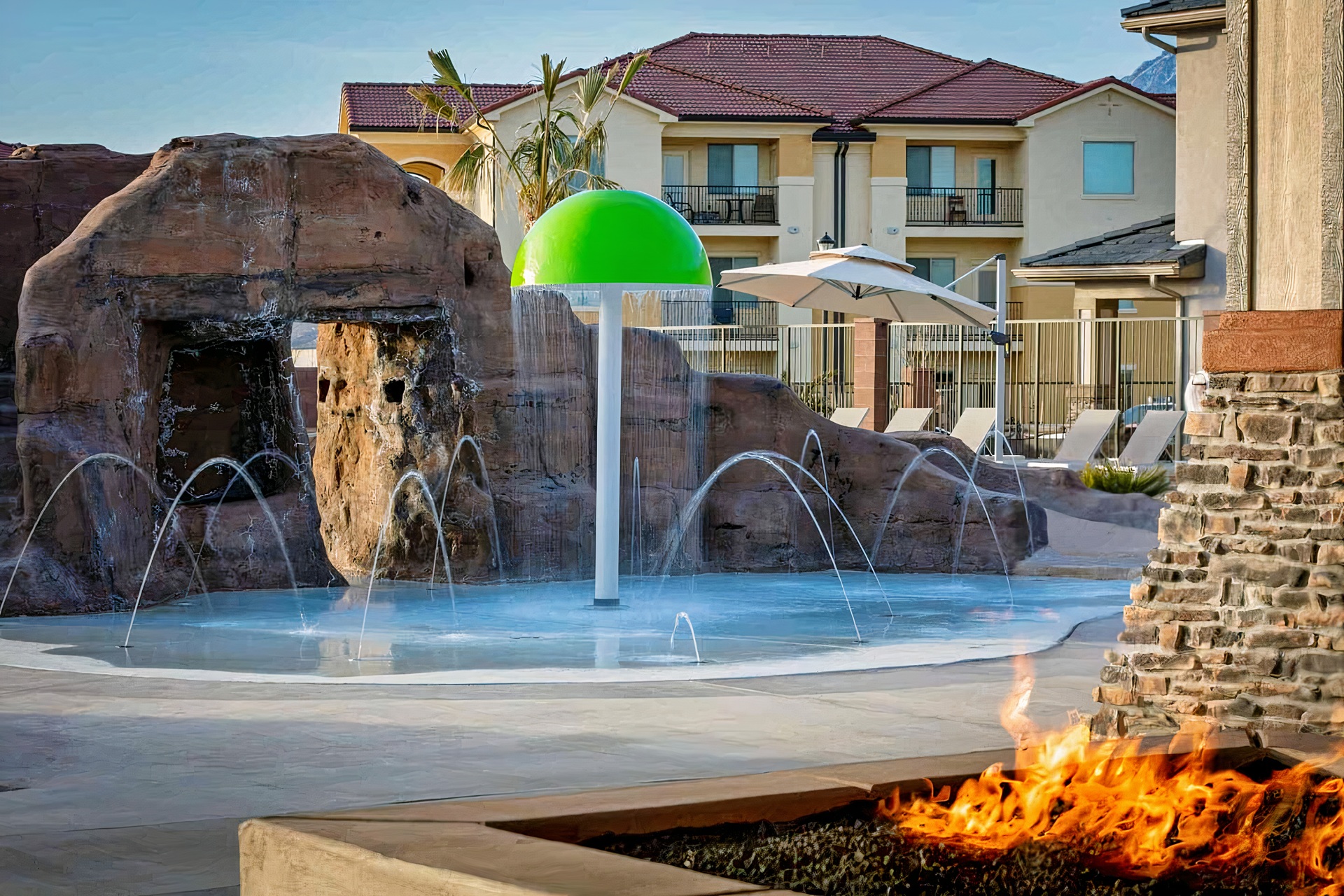 Splash pad for the kids