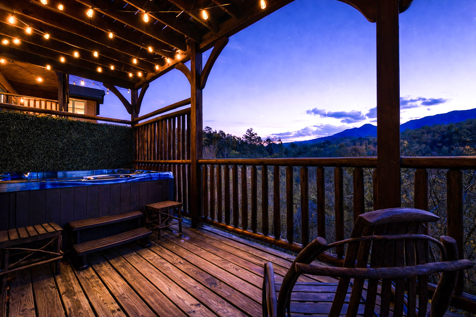 Soak in the hot tub and soak up the beautiful views.