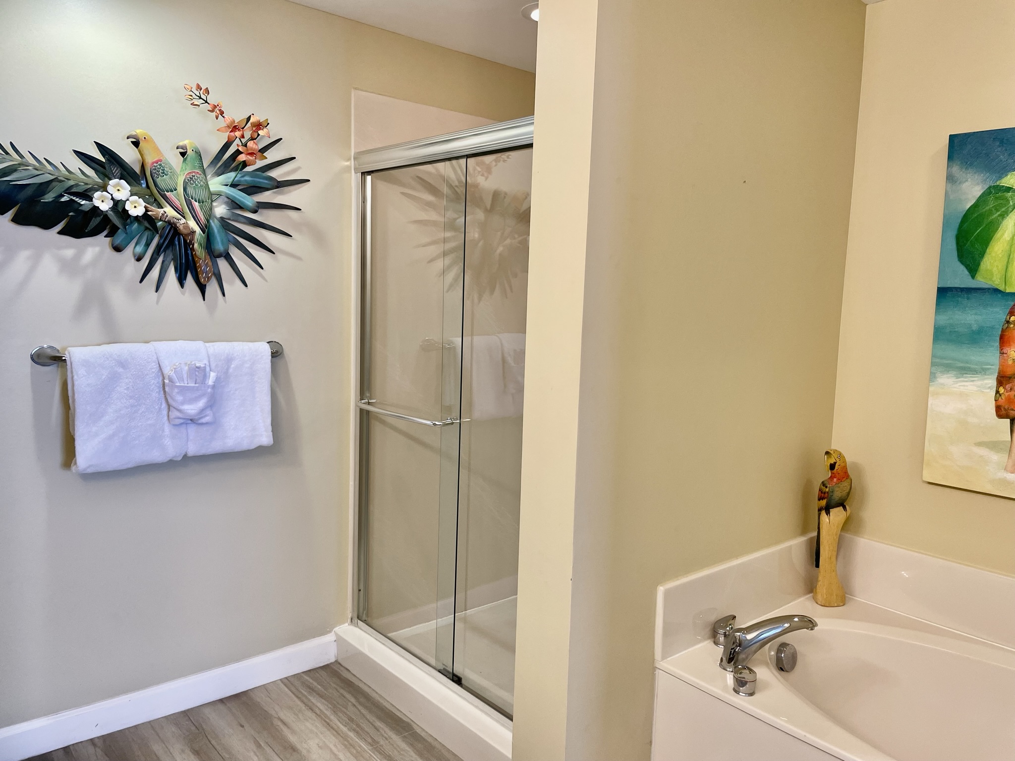 Primary ensuite bath has walk in shower