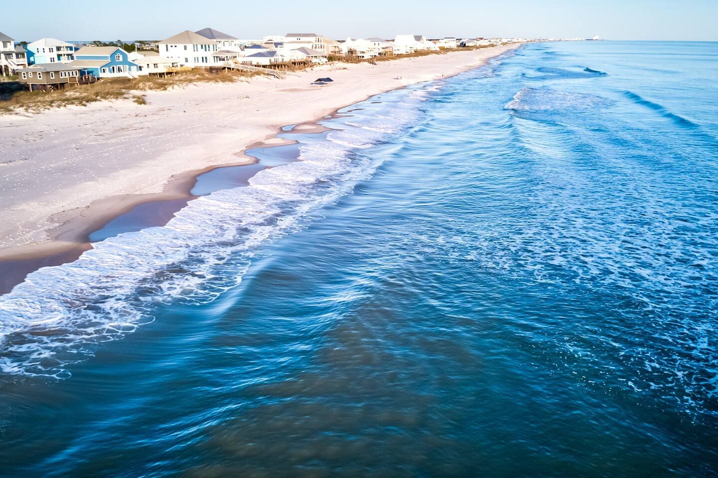 Just beach houses along this stretch of the beach.  This means smaller crowds!