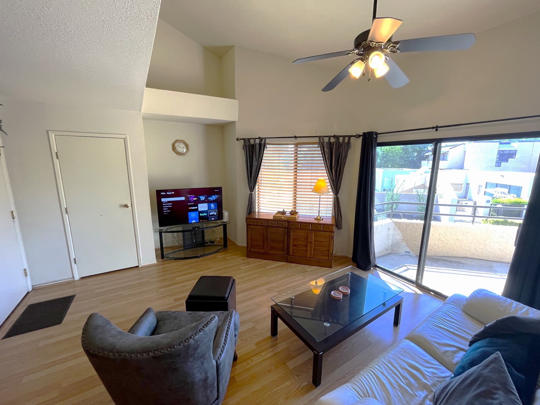 Living room with patio access