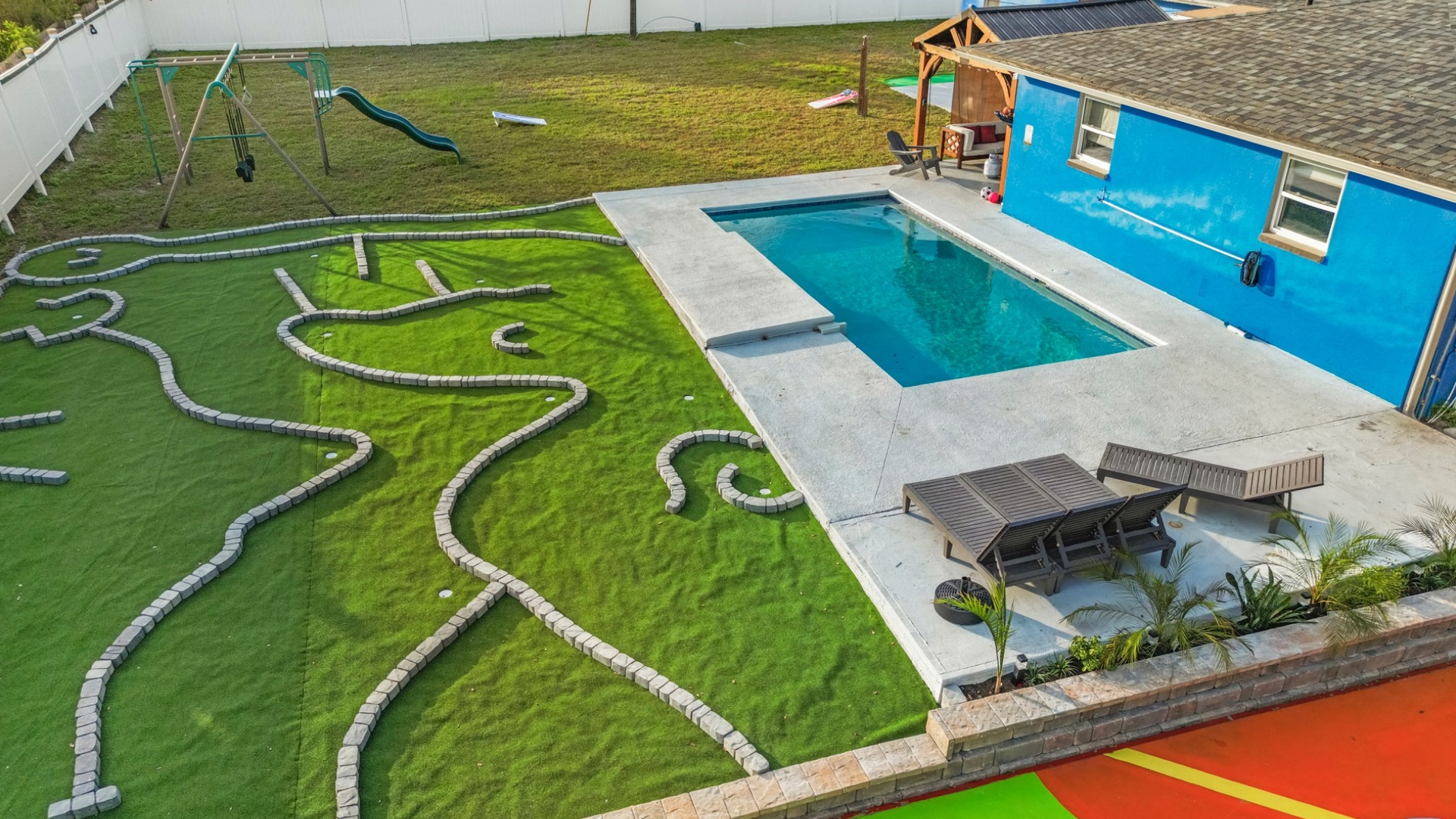 heated saltwater pool