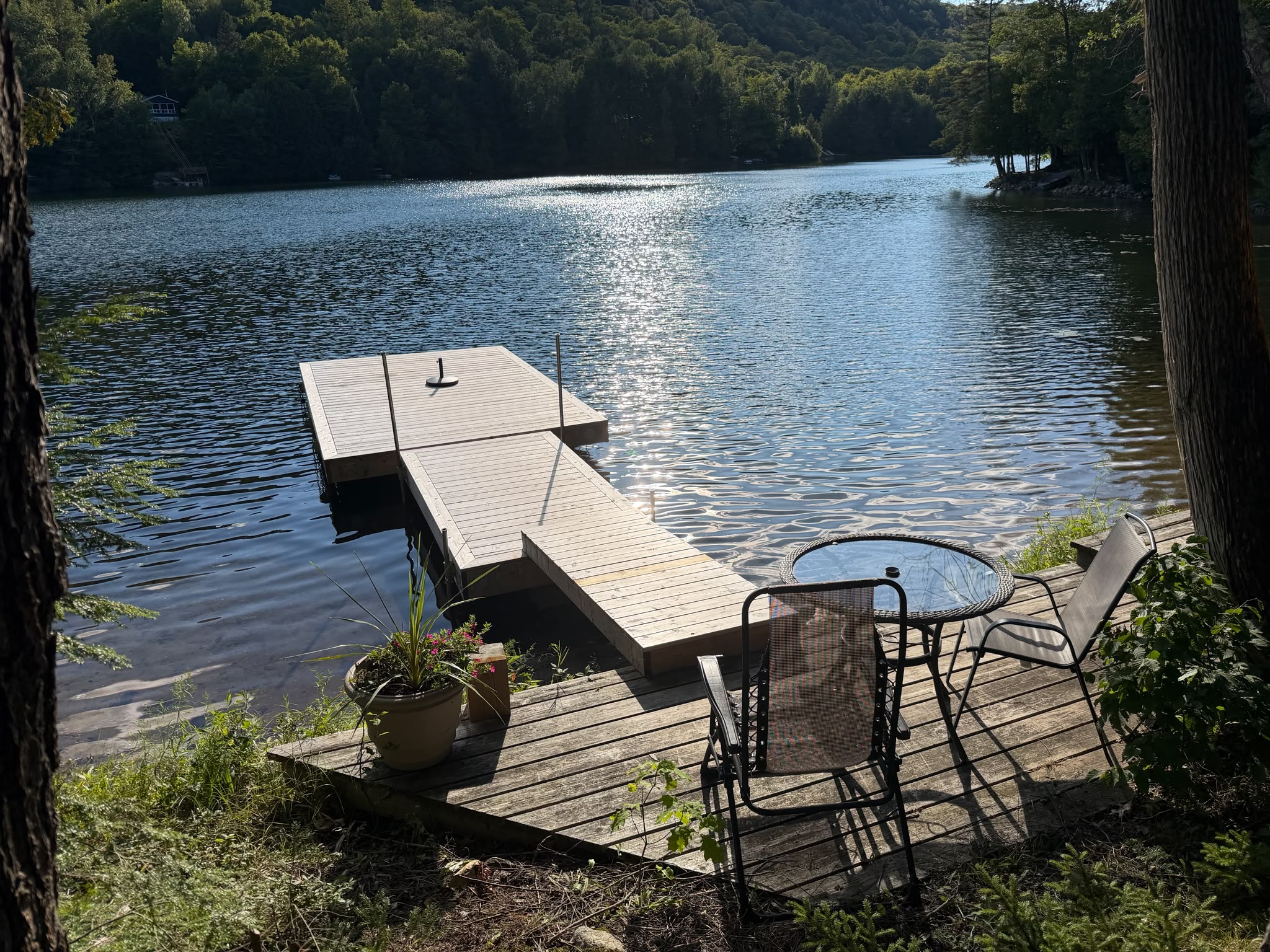 Lakeside deck and access to dock