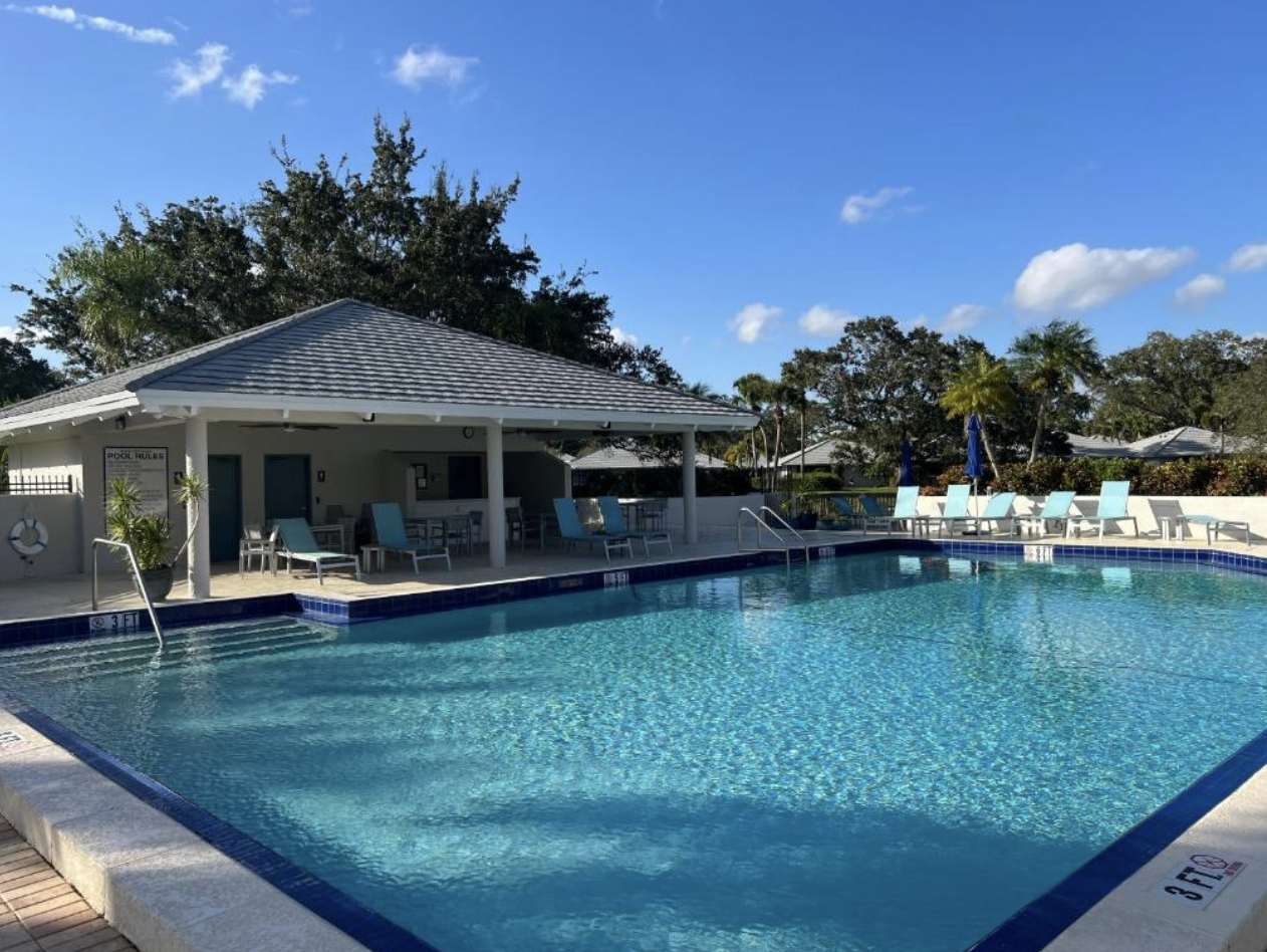 A view of the large community pool, where fun can be had by all.