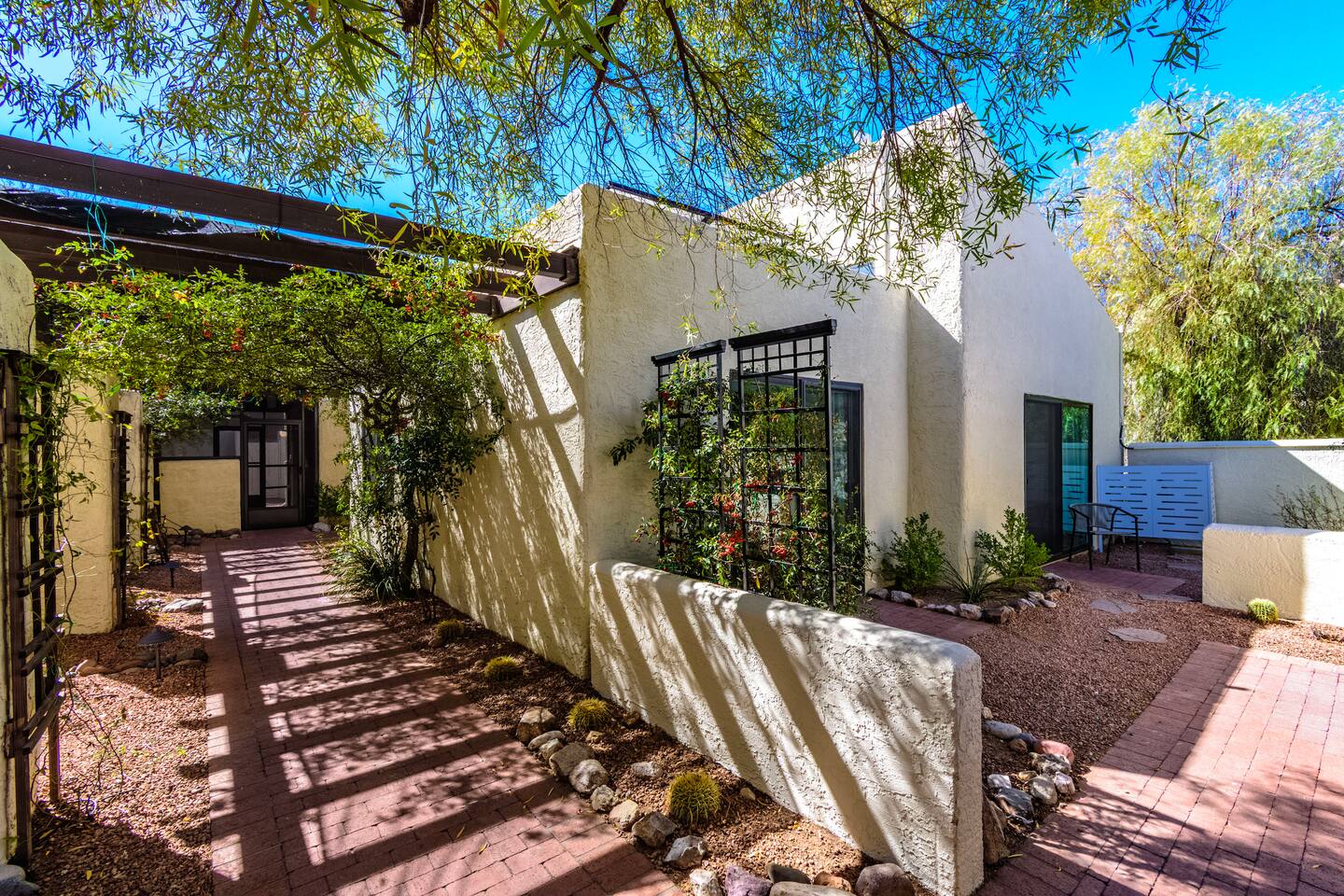 Welcome to your stay! Enjoy a break from the desert sun with this shaded entry.