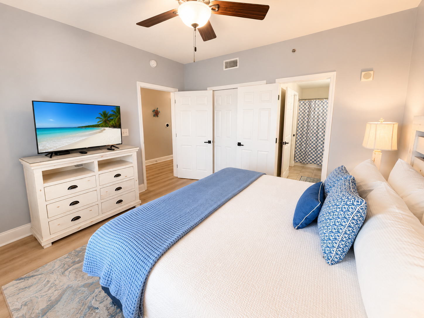 Bedroom #2 with king sized bed and ensuite bath