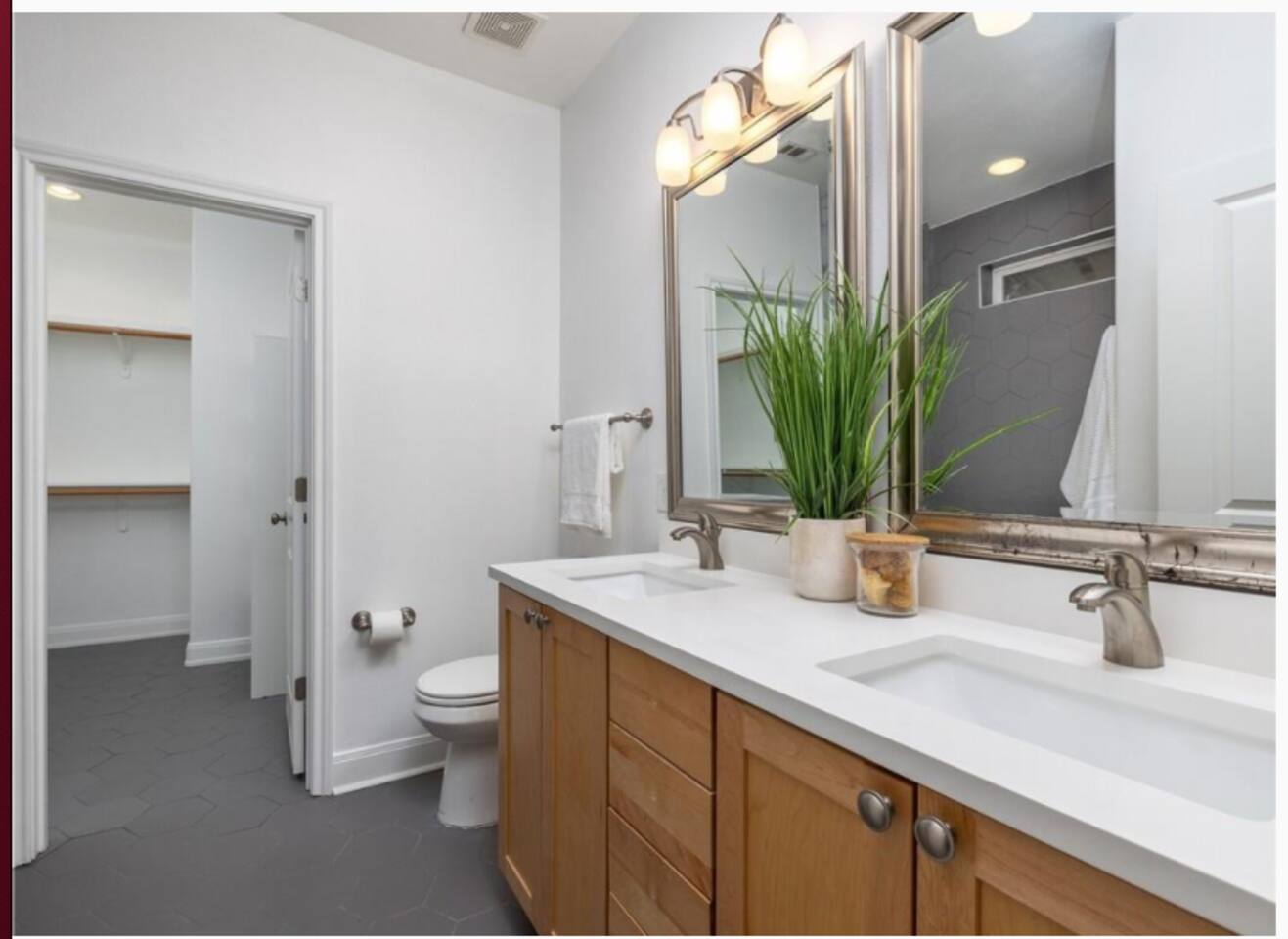 Elegant primary walk-in closet