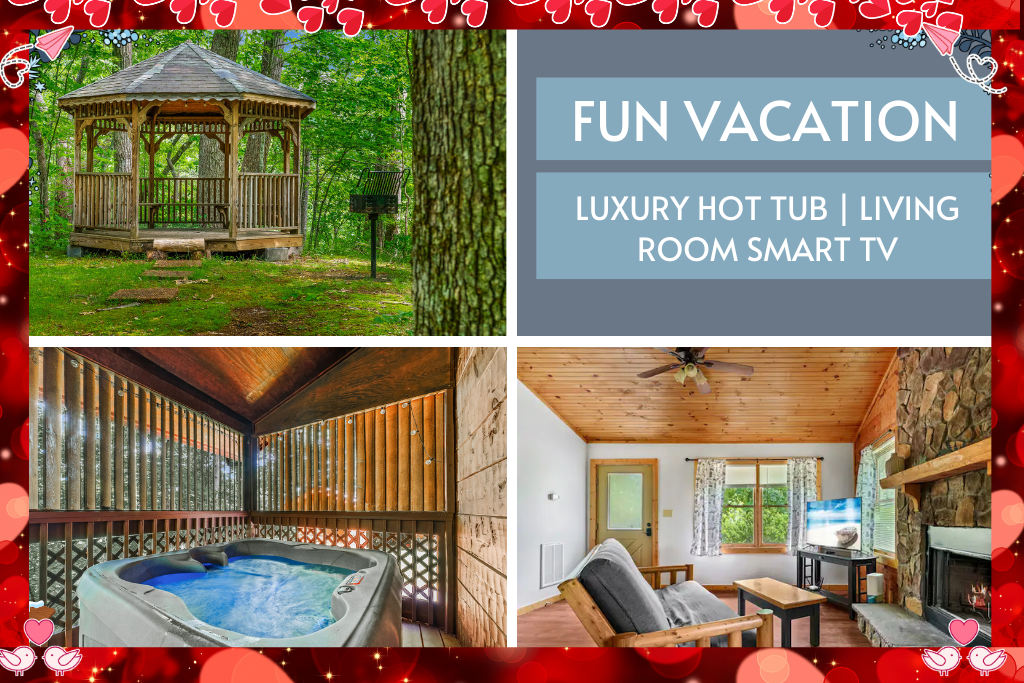 Soak outside or relax inside—luxury hot tub meets cozy entertainment space.