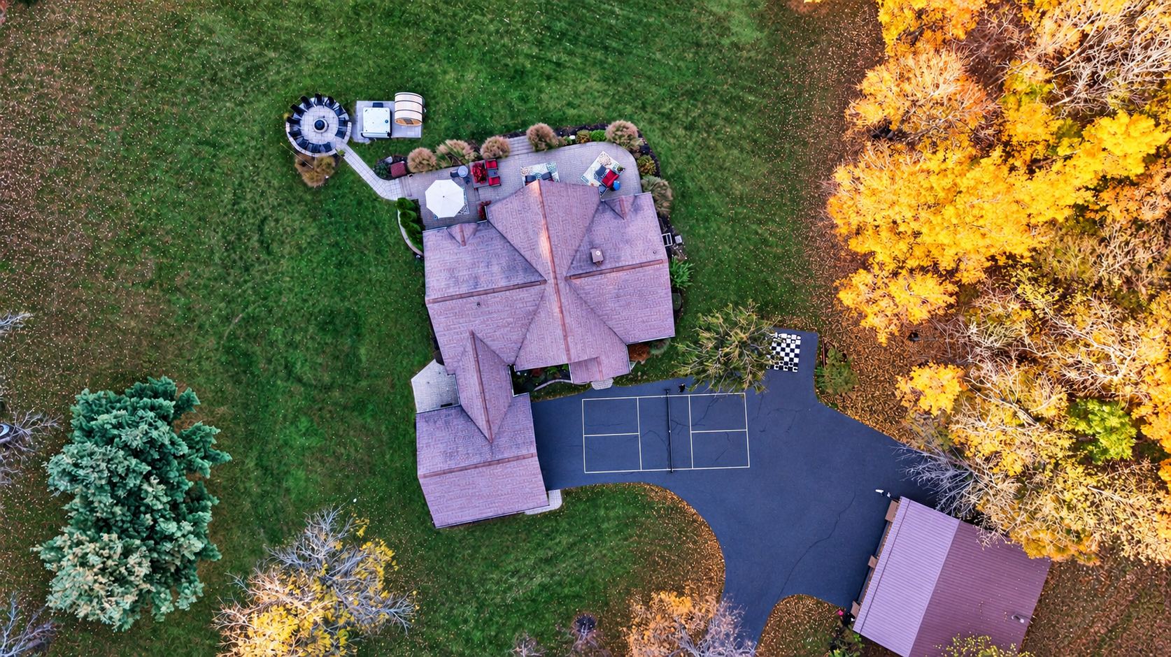 Overhead view of property