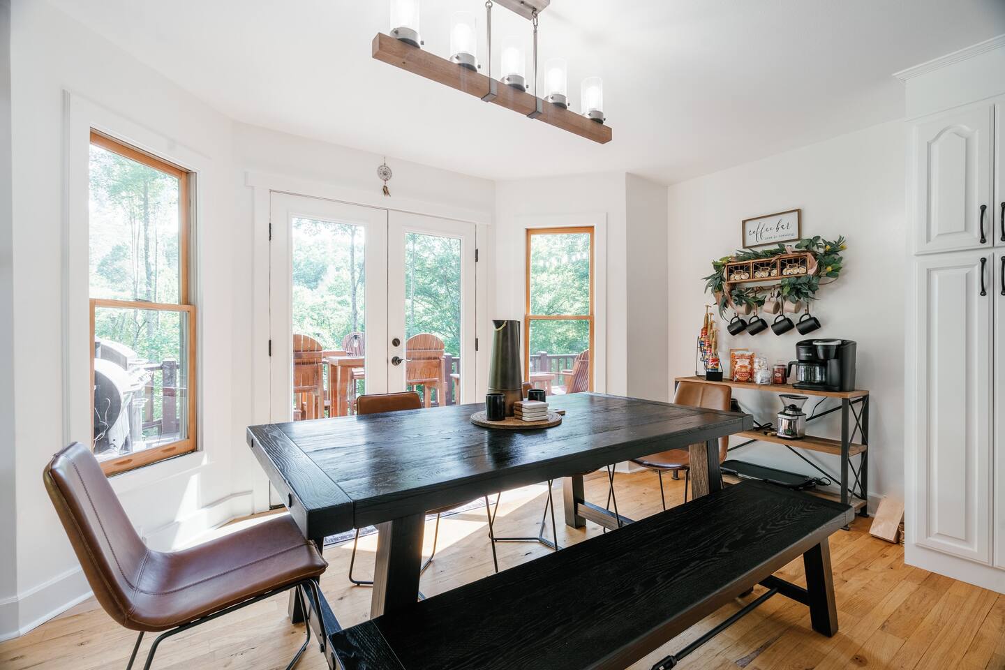 Dining table with seating for 6-8