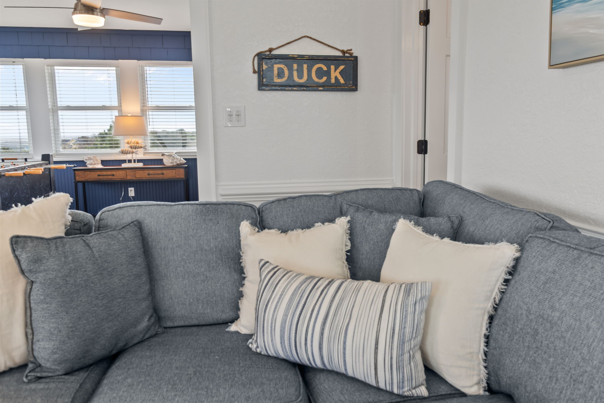 Casual lounge area with a comfy couch—great spot to relax or hang out.