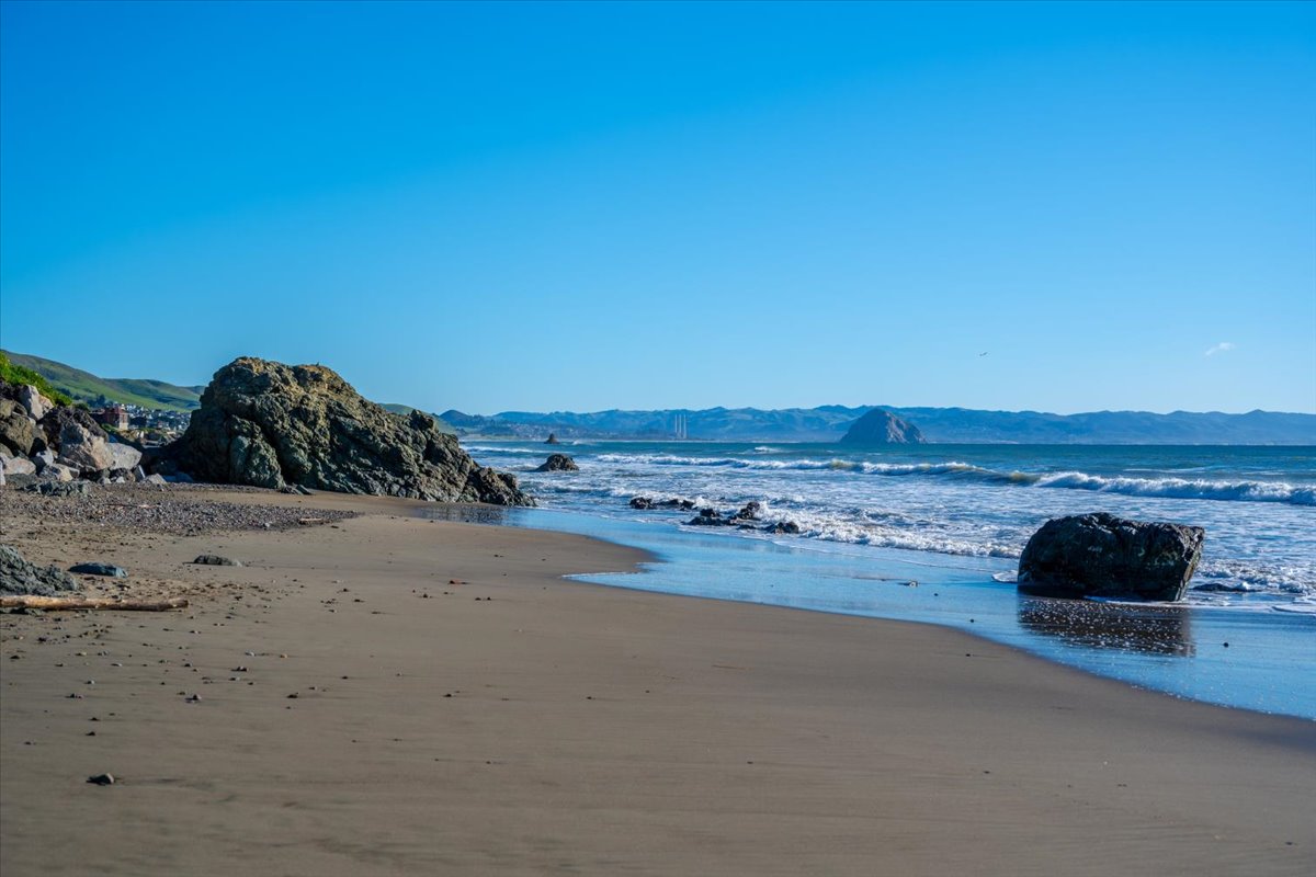 Beach directly below home
