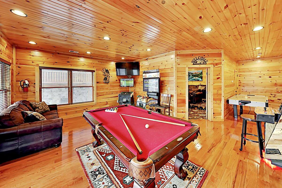 The game room and theater room.