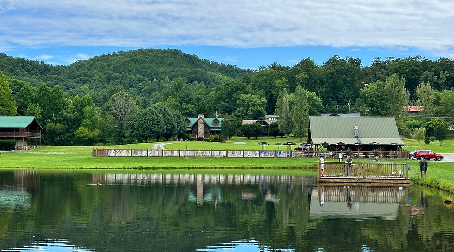 Private fishing pond is an included amenity for guests staying at Skycrest Retreat