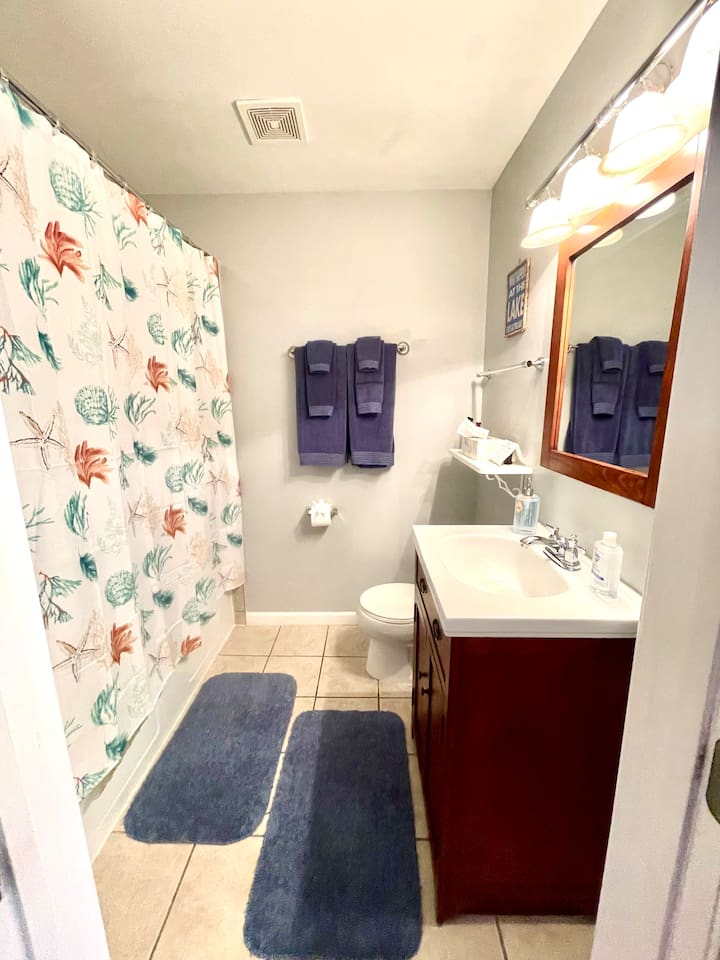 Second Bathroom with Tub/Shower, toilet, and sink