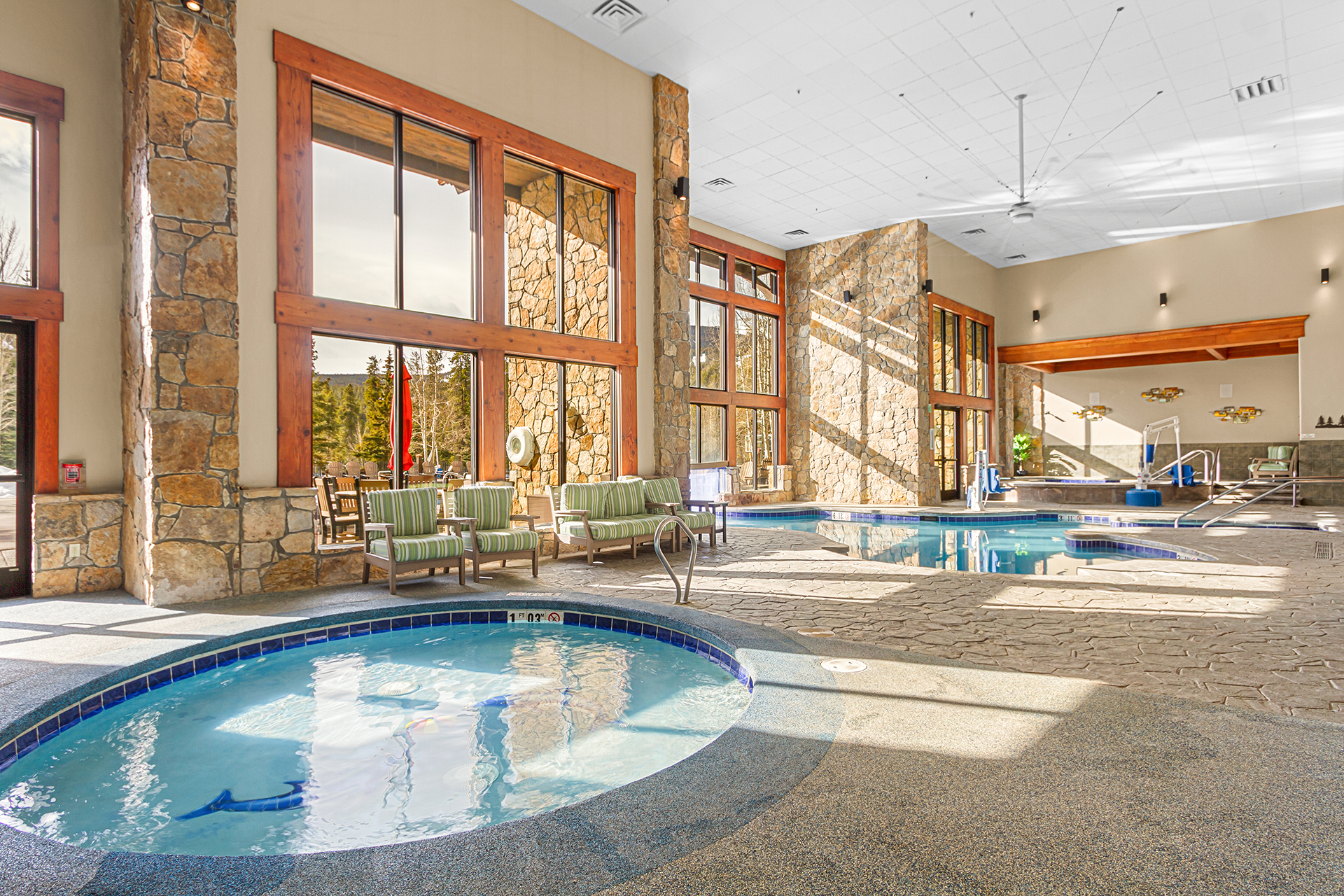indoor pool and hot tub