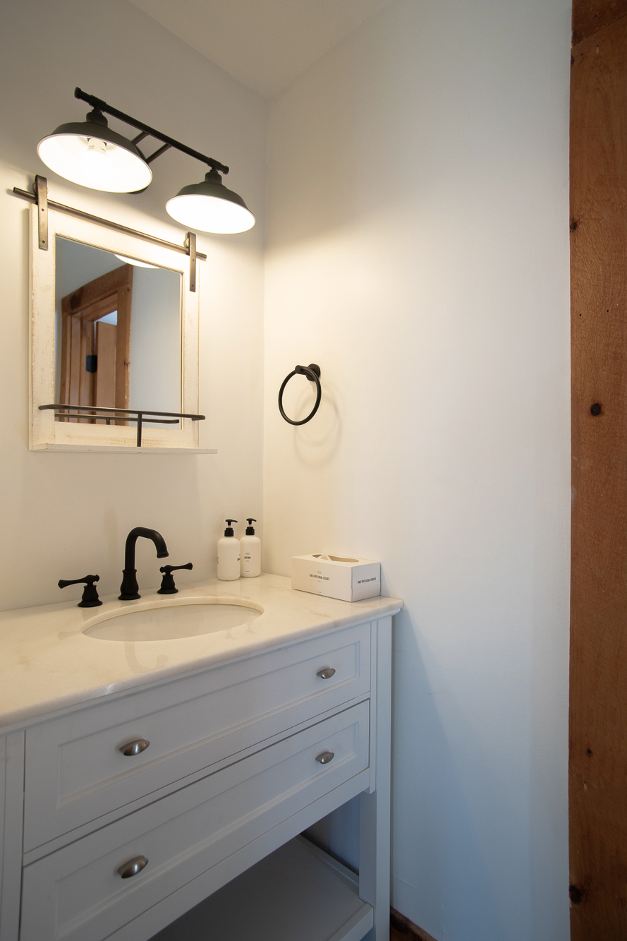 Bathrooms are newly renovated with modern finishes