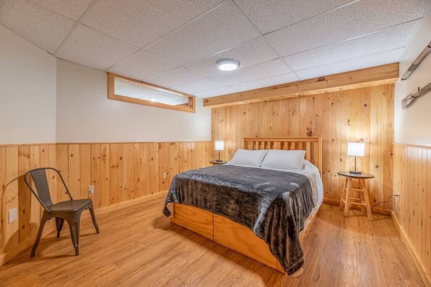 Bedroom in basement open to main living space