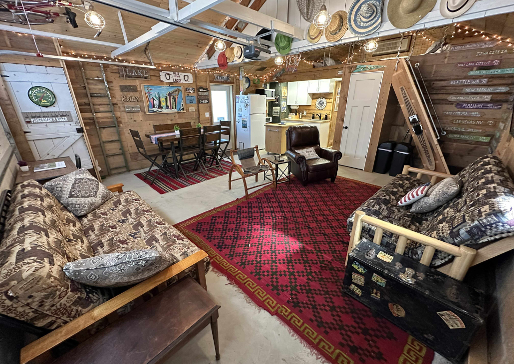View of living area into the kitchen.