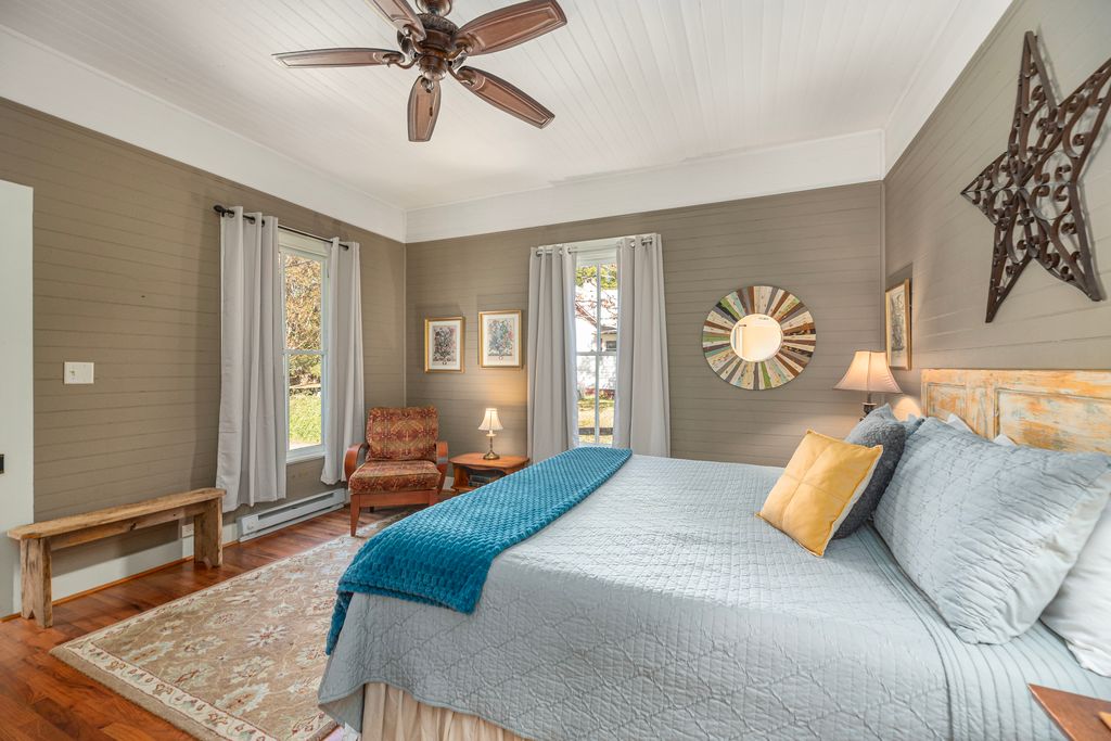 Soothing color tones make the bedroom a serene place to rest