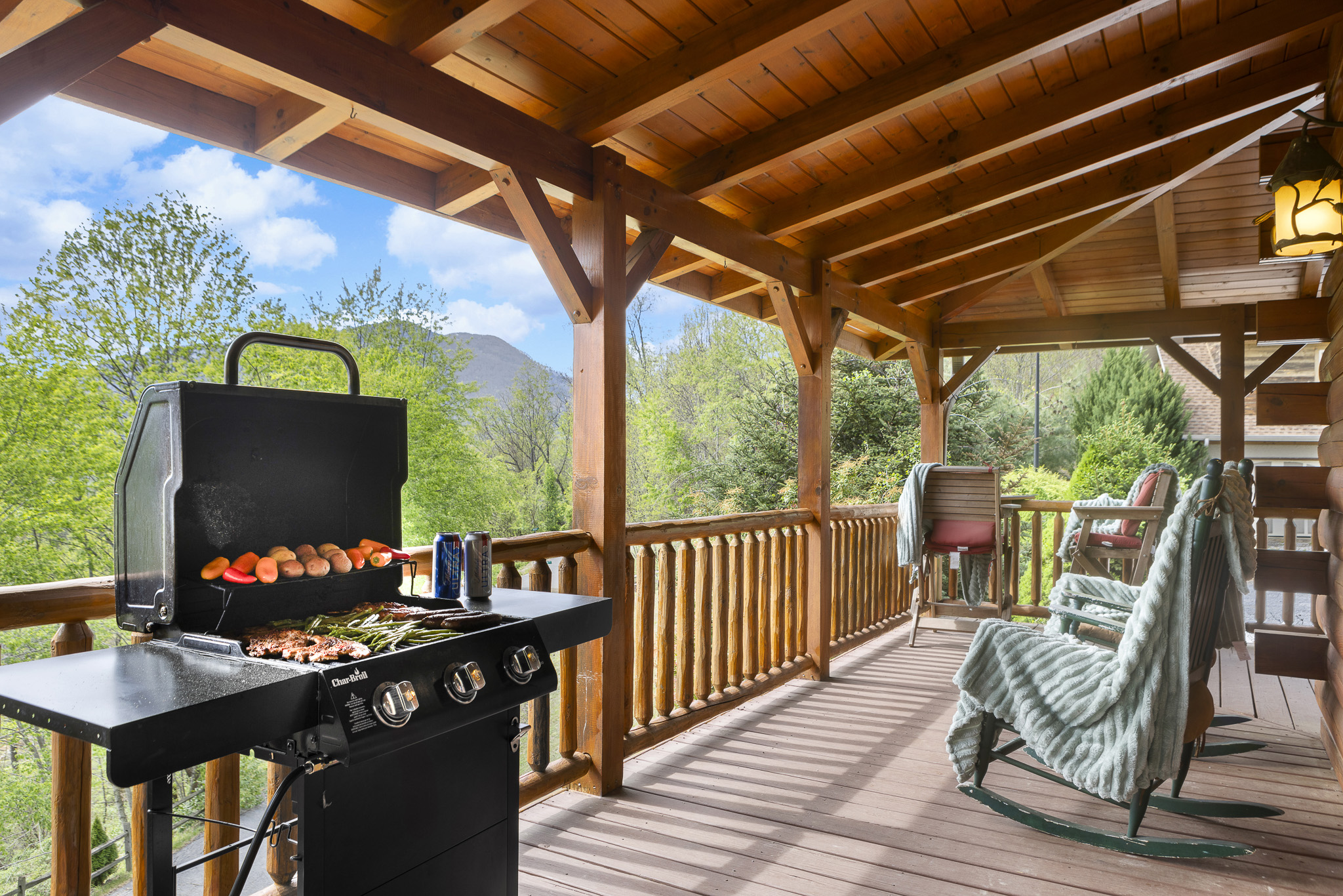 Outdoor Retreat: Sizzle up memories on the grill while soaking in stunning mountain views!