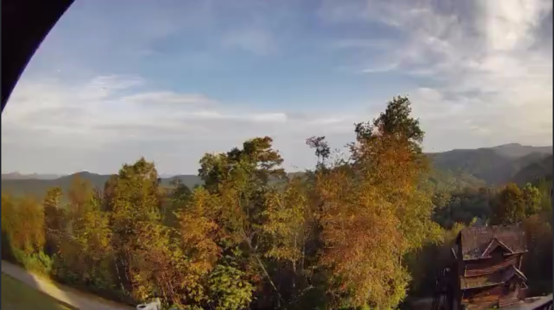 Autumn transforms the surrounding Blue Ridge Mountains with brilliant fall color visible right from Mars Hill Haven.