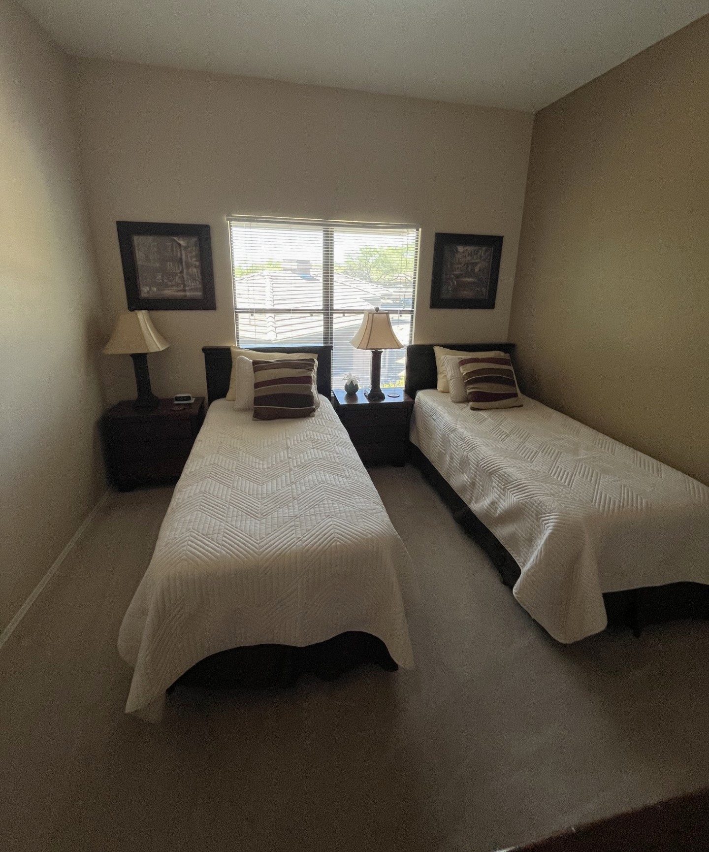 Twin beds may be combined to create one king bed