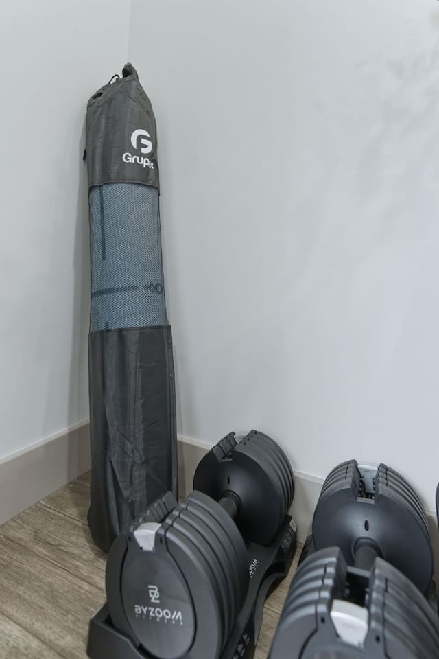 Yoga mat available for stretching, yoga, or light workouts in the comfort of your room.